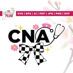 CNA Bow Svg, Family Medical Svg, Cricut, Sublimation, CNA Life Svg, CNA Shirt Svg, Nurse Education, Nursing Assistant Design, Nursing Svg