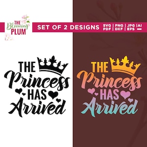 The Princess has arrived Svg, Baby Girl Onesie Designs, Cricut, sublimation, Baby Girl Svg Design, Commercial use, Newborn girl Svg, Vinyl