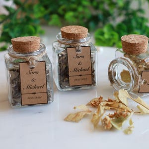Wedding Tea Favors in Glass Jar, Tea Party Favors, Shower Brewing Favors, Tea Favors, Winter Wedding Favors, Bridal Shower Favors, Tea Gifts