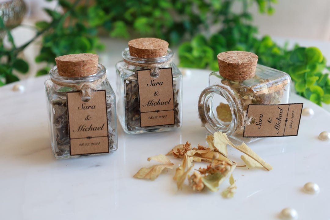 Personalized Wedding Tea Favors, Rustic Glass Jar, Bulk Gifts - Etsy