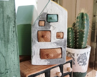 Concrete House Jewelry Box, Cement Storage Box, Concrete Jewelry Box, Unique Cement Decoration, Industrial Style Decoration