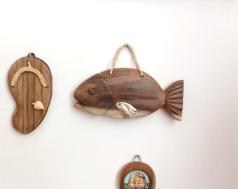 Fisch Wanddekoration, Fisch Wandbehang, Fischliebhaber Geschenk, Altholz Kunst, Fisch Kunst, Holzkunst für Wand, Fischer Geschenk