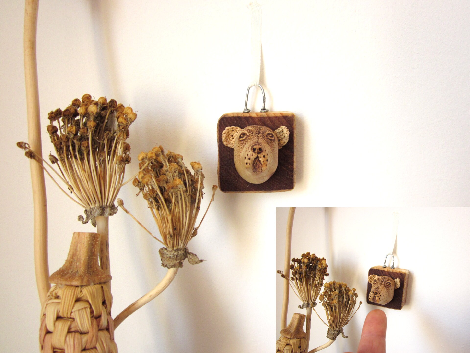 Miniature dog portrait for wall hanging Wood carving dog art | Etsy