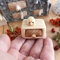 Miniature Wood Hedgehog Jewelry Box: Unique Stud Earrings Box product logo