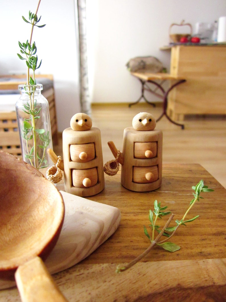 Woodland small furniture with drawers and bird, forest stump box, miniature box, woodland box, trinket box image 10