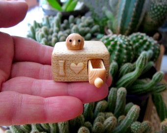 I Love You miniature box, wood carving heart, Unique engagement gift, Valentines gift, Personalized wooden box