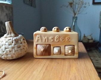 Personalized miniature chest of drawes with name carved, Wood carving, Wood box, Unique gift, Personalized Gifts