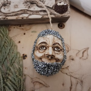 Wooden face Christmas ball image 8