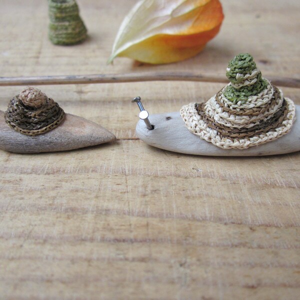 Wooden Snails, wood carving, miniatyre art, wooden sculpture , home decor