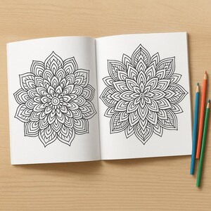 Digital Mandala Coloring Book for Adults – 50 Printable Pages for Relaxation, Mindfulness & Stress Relief – Instant Download PDF