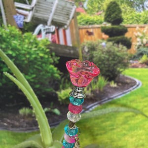 Rose Garden Stake, large beads