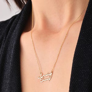 Personalized Couple Name Necklace - Double Name Necklace with Heart – Custom Necklace – Gift for Her – Anniversary Jewelry -