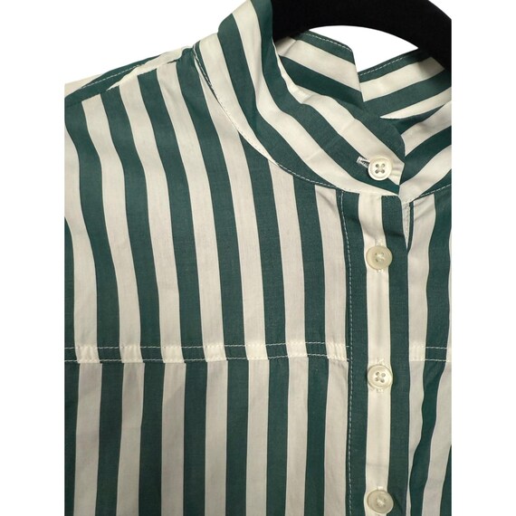 J. Crew Striped Popover Shirt Tunic Top Long Sleeve Green White Size 6 -  Etsy
