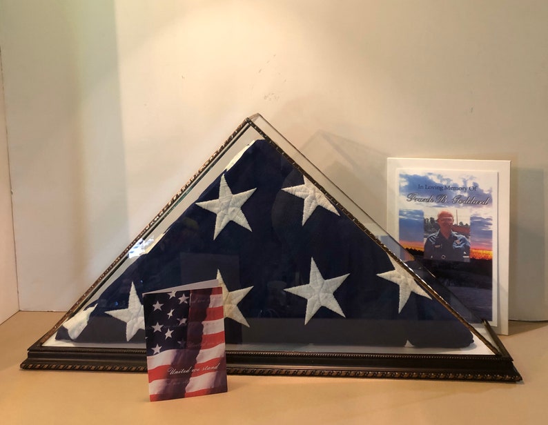 Burial flag display case. Custom base options. 23x4x 12 1/2 Etsy