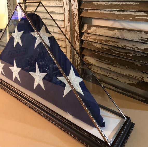 Burial flag display case. Custom base options. 23x4x 12 1/2 Etsy