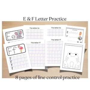 E & F Letter Tracing