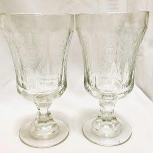 Indiana glass Whitehall American clear water goblets (2)