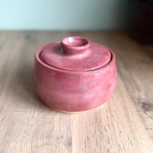 Handmade Lidded Storage Pot | Stoneware Salt and Sugar Cellar | Ceramic Spice Jar
