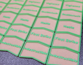Stackable MTG Creature Token Ability Counters: 3D Printed Magic Tokens (48pcs)