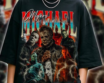 Michael Myers Vintage Graphic T Shirt Halloween Horror Movie Retro Rap Tee Slasher Streetwear Unisex Shirt