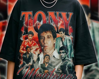 Tony Montana Scarface Vintage Graphic T Shirt Retro Rap Tee Mafia Movie Streetwear Al Pacino Graphic Tee