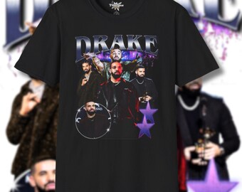 Vintage Rap Streetwear Drake T-Shirt, Unisex Softstyle Tee, Retro Music Fan Gift, Hip Hop Clothing, Urban Style Shirt, 90s Fashion Top