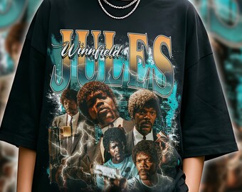 Jules Winfield Vintage Graphic T Shirt Pulp Fiction Inspired Retro Rap Tee Movie Streetwear Unisex Oversized Tee