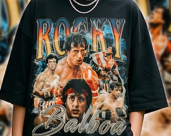Rocky Balboa Vintage Graphic T Shirt Retro Rap Tee Boxing Movie Streetwear Sylvester Stallone Graphic Tee