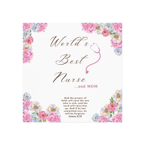 World&#39;s Best Nurse Square Magnet, Gifts for Nurses, Floral Nurse Decor, Mom Magnet, Inspirational Magnet