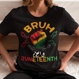Bruh It's Juneteenth png - Afro Dabbing Kid Pan-African Pride - Journée de la liberté de l'histoire des Noirs png pour hommes femmes jeunes, juinteenth png pour enfants