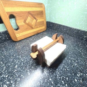 Rustic Wooden Napkin Holder Handcrafted Table Decor Farmhouse Kitchen Accessory Natural Wood Napkin Organizer