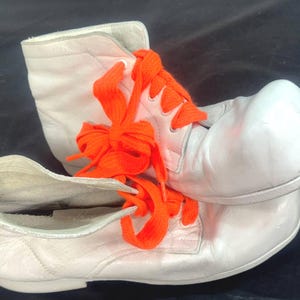 Clown Shoes Leather White High Top Boots Size 8-11 Vintage Performer Unique Style