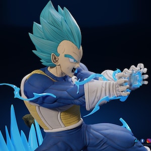 Dragon Ball Vegeta 3D Print STL File | Super Saiyan Blue Collectible Figure | Anime Diorama