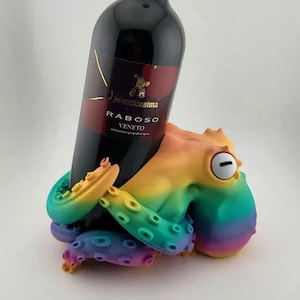 Octopus Wine Holder STL – Fun & Colorful 3D Printable Decor