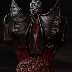 Dark Demon Queen Statue | Gothic Fantasy Sculpture | 3D Printed Horror Art | Succubus Figure | Unique Macabre Home Decor