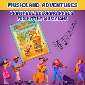 Musicland Adventures: afdrukbare kleurplaten voor kleine muzikanten