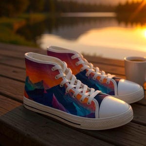 Colorful Canvas High Top Sneakers: Women&#39;s Urban Streetwear