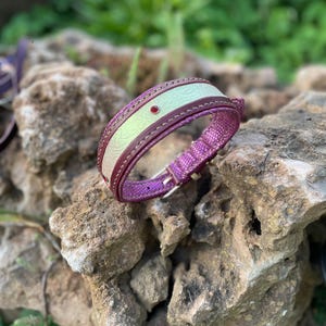 Collare in pelle liscia esclusivo Pink Party