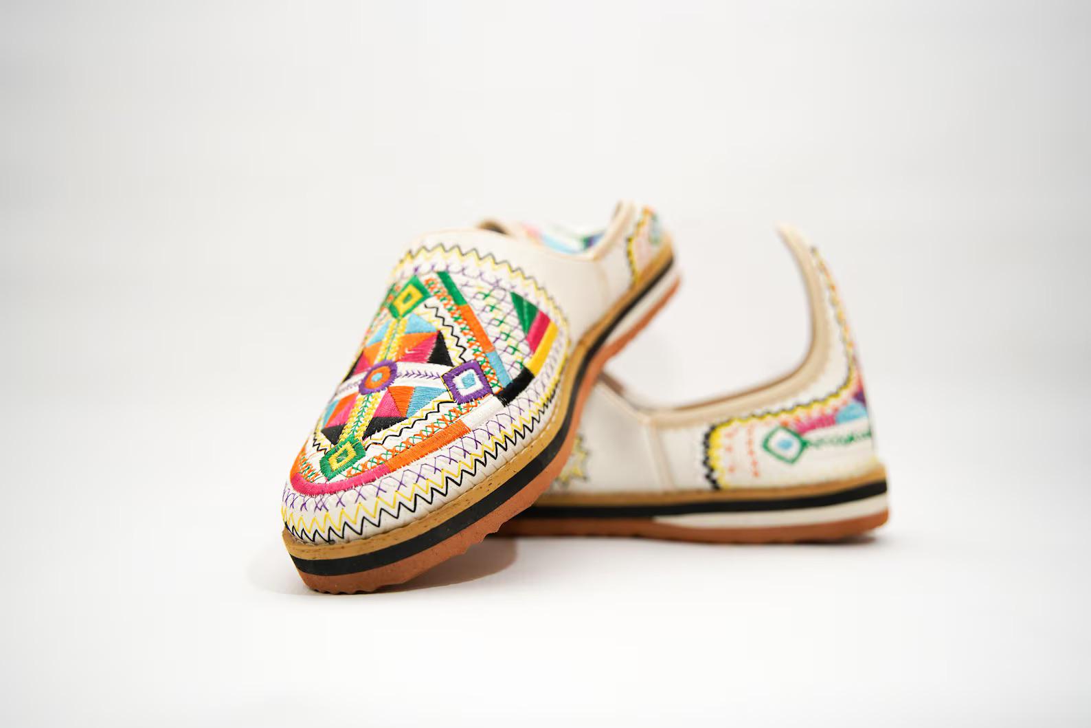 Moroccan Leather Babouche Slippers for Women | Handmade Organic Sheepskin House Shoes | Embroidered Indoor Flats | Soft Eco Slippered