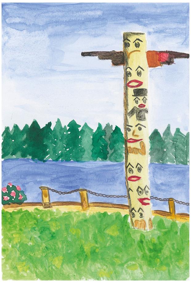 Totem Pole (10x15) watercolor print, 300g paper, with various frame options