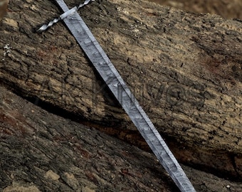 Handmade Damascus Viking Sword Full Tang Blade Blank 35.00 Inches , For Sword Making