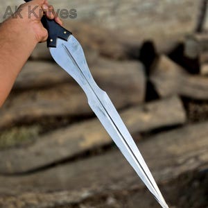 27&quot; Sword Handmade Full Tang 1095 Carbon Steel Sword With Leather Sheath, Gift For Him, Gift For Her, Gift for boyfriend