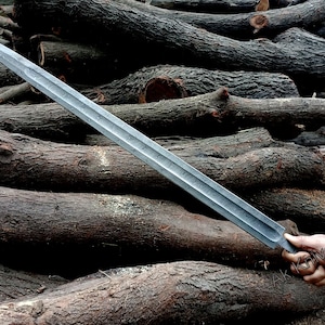 Handmade Damascus Viking Sword Full Tang Blade Blank 34.50