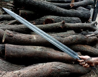 Handmade Damascus Viking Sword Full Tang Blade Blank 34.50