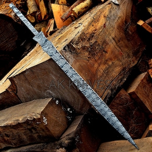 Handmade Damascus Viking Sword Full Tang Blade Blank 28.00 Inches
