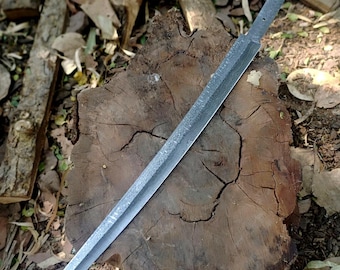 Handmade Damascus Steel Katana Sword Blade Blank: 28-Inch Full Tang