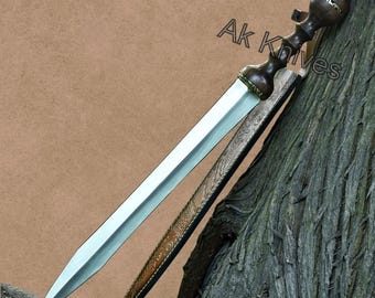 Handmade Roman Gladius Sword: 1095 Carbon Steel, Rosewood Handle
