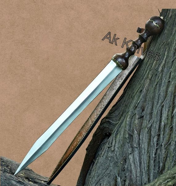 Handmade Roman Gladius Sword: 1095 Carbon Steel, Rosewood Handle