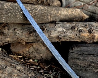 Handmade Damascus Steel Katana Sword Blade Blank: 40-inch Full Tang