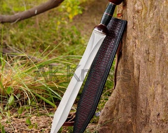 Handmade High Polish Carbon Steel Gladius Sword | Roman Short Sword with Leather Sheath